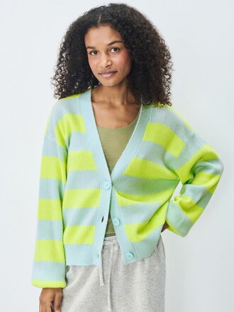 American Vintage Damesvest Raxow Neon Geel Kristal Gestreept