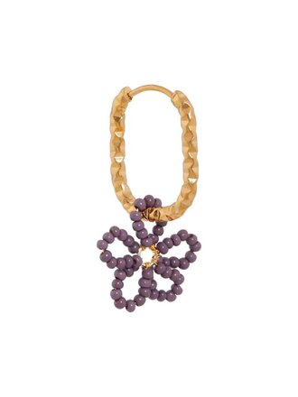 Label KIKI Flower beads purple hoop gold