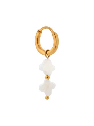 Label KIKI White clover hoop gold