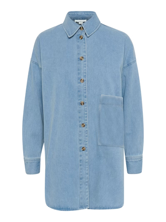 Soaked Annabeth Overshirt LS Light Blue Denim