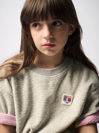 American Vintage Kinder T-shirt Dytown Grijs Gevlekt