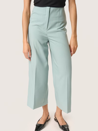 Soaked Corinne Wide Cropped Pants Silver Blue