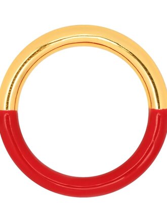 LULU CPH Double Color Ring gold plated - gold/color