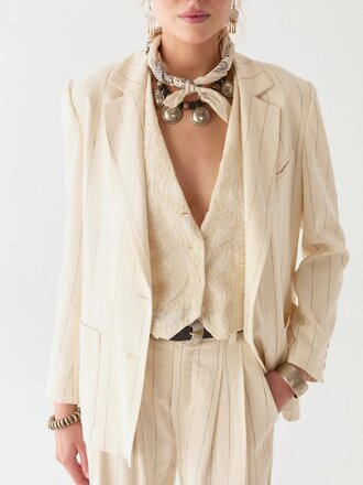 Maison Hotel Paddy Jacket - Ecru Stripes