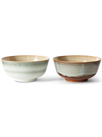 HK Living 70s ceramics: ramen bowl Verge Set Of 2