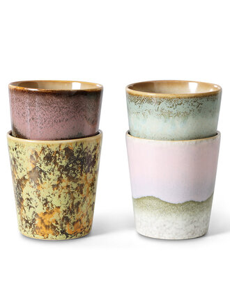 HK Living 70s ceramics: coffee mugs Serendipity Set Of 4