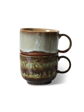 HK Living 70s ceramics: tea cups Odyssey Set Of 2