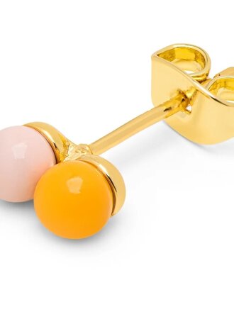 LULU CPH Double Color Ball earring 1 pcs silk light pink/sunflower