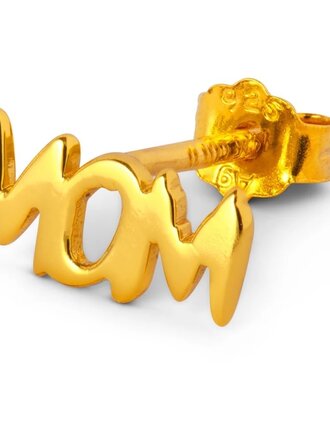 LULU CPH Earring Word - Mom 1 Pcs / Gold Plated