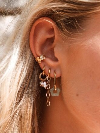 Label KIKI Oval Mint hoop gold