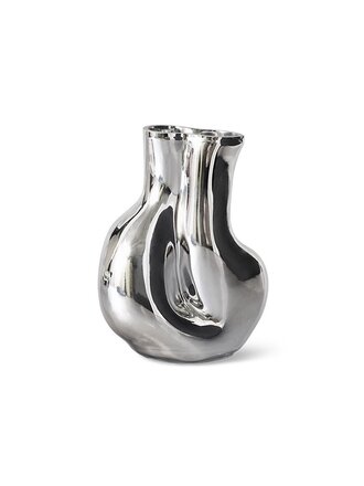 HK Living Gleam glass vase chrome