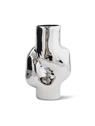 HK Living Gleam glass high vase chrome