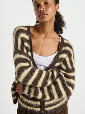 American Vintage Damesvest Nenybay gestreept Soja Wortel