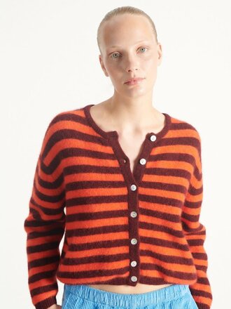 American Vintage Damesvest Vitow Gestreept Garnet Gazpacho Gevlekt