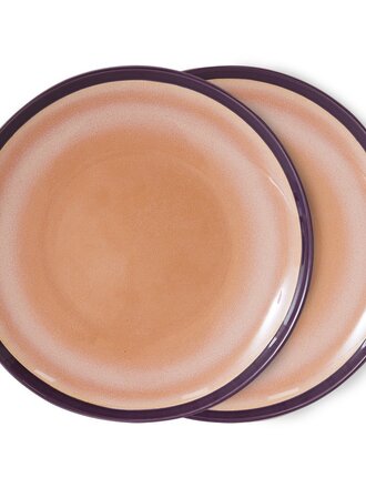 HK Living 70s ceramics: dinner plates bedrock, set of 2