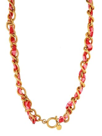 Label KIKI Summer knot pink necklace gold