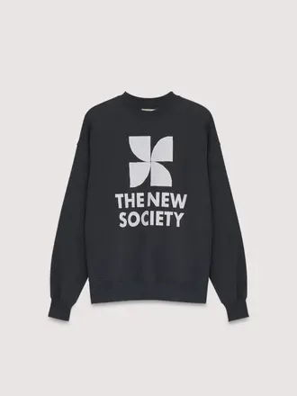 The New Society Logo Sweatshirt Galactic Grey Melange