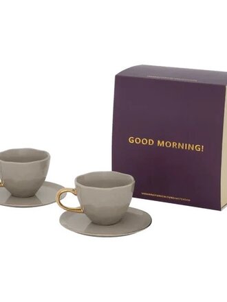 Urban Nature Culture Good Morning kopje and bord graymorn, set of 4