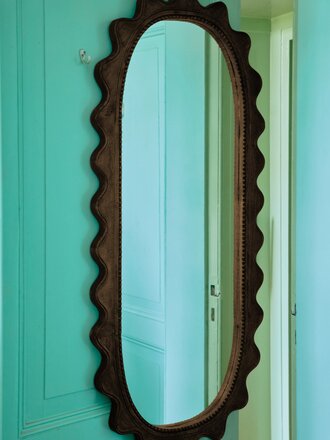 HK Living Wooden ripple mirror