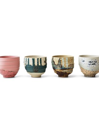 HK Living Artist ceramics: coffee cups set of 4