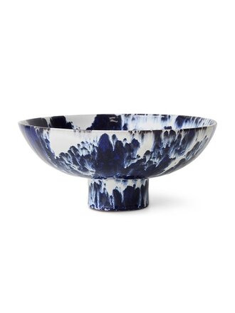 HK Living Ceramic bowl on base indigo