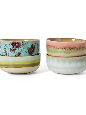 HK Living 70s ceramics: dessert bowls impression, set of 4