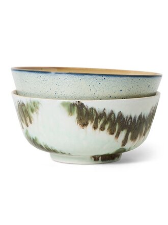 HK Living 70s ceramics: ramen bowls minimalist, set of 2