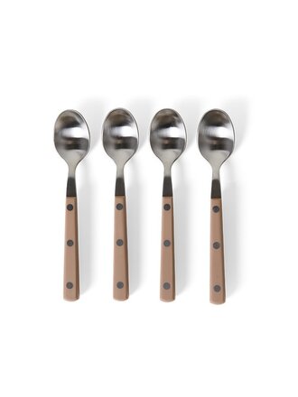 HK Living 70s cutlery: tea spoons taupe, set of 4