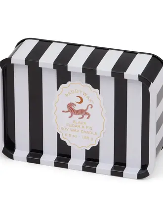Paddywax A Dopo 184g Tiger Printed Tin Candle - Black Cedar & Fig