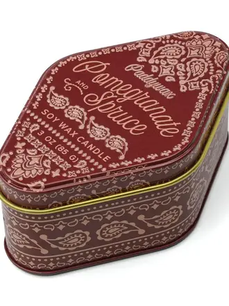Paddywax Station 3.5oz/99g Printed Tin - Pomegranate Spruce