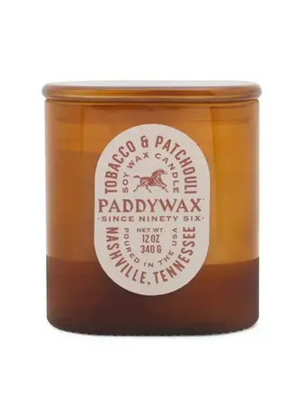 Paddywax Vista 12 oz./340g Glass Candle Amber - Tobacco & Patchouli