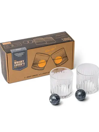 Gentlemen's Hardware Cocktail Tumbler & Whisky Stones Set