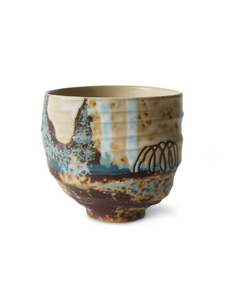 HK Living Artist ceramics: coffee cup Scratched