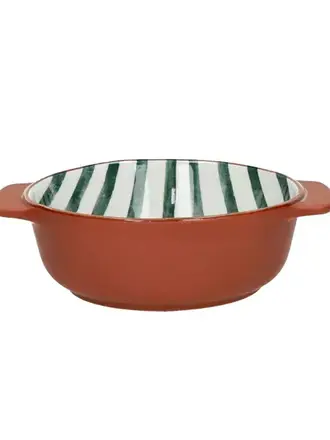 Pomax MYKONOS - ovenschotel/kom - porselein - DIA 12,3 x H 4 cm - groen