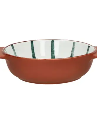 Pomax MYKONOS - ovenschotel/kom - porselein - DIA 16,3 x H 4,8 cm - groen