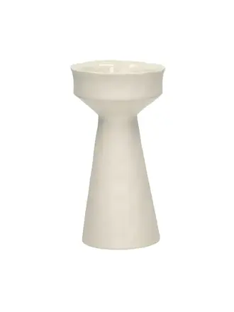 Pomax TIERNO - kandelaar - porselein - DIA 9,3 x H 17,3 cm - gebroken wit