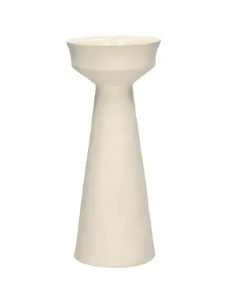 Pomax TIERNO - kandelaar - porselein - DIA9,4 x H 22 cm - gebroken wit