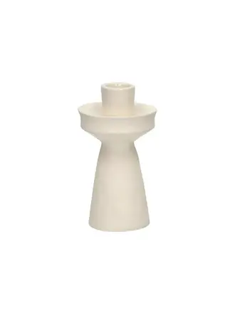 Pomax TIERNO - kandelaar - porselein - DIA 7,5 x H 13,8 cm - gebroken wit