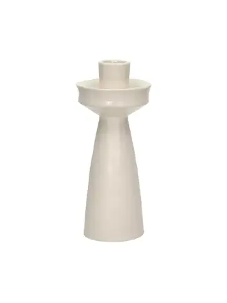 Pomax TIERNO - kandelaar - porselein - DIA 7,8 x H 18,2 cm - gebroken wit