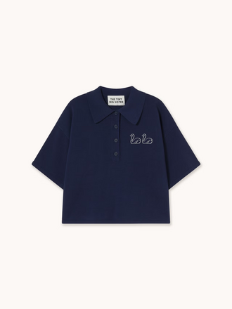The Tiny Big Sister Swans Knitted Polo Navy