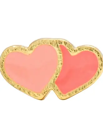 LULU CPH 2Hearts earring 1 pcs gold plated