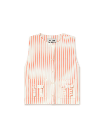 The Tiny Big Sister THIN STRIPES BOW VEST *off-white*