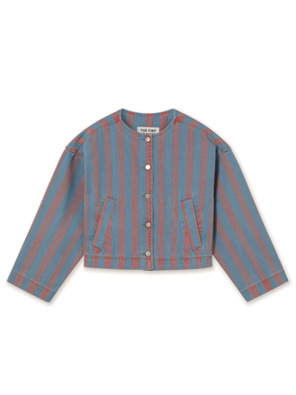 The Tiny Big Sister WIDE STRIPES JACKET *medium wash denim*