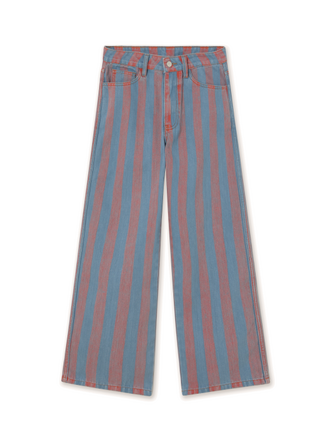 The Tiny Big Sister MARU WIDE STRIPES DENIM *medium wash denim*