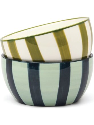 Designworks Ink The Bella Dipping Bowls - Set of 2 - Olive & Blue