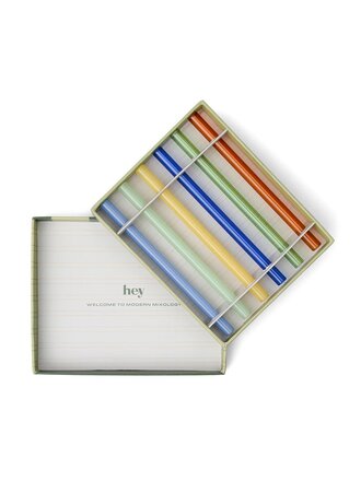 Designworks Ink The Whistler Colored Glass Straws - Set of 6