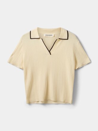Sofie Schnoor JAMIESW KNIT POLO - OFF WHITE