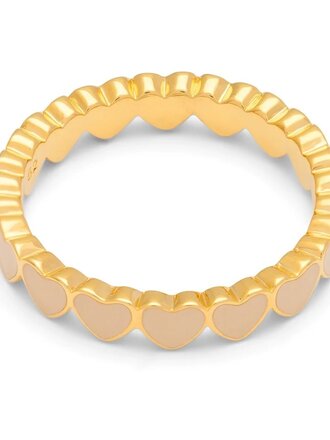 LULU CPH Connected Hearts Ring Buttercream