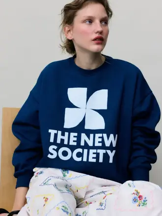 The New Society TNS Logo Woman Sweatshirt Ocean Indigo