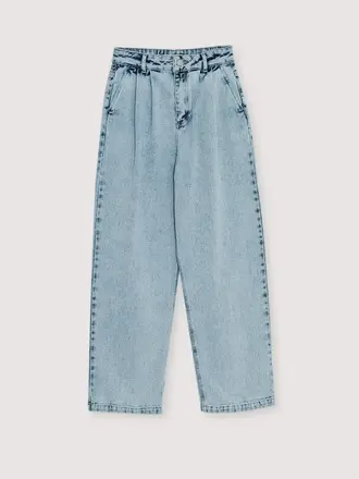 The New Society TNS Pleat Denim Woman Pant Bleach Denim